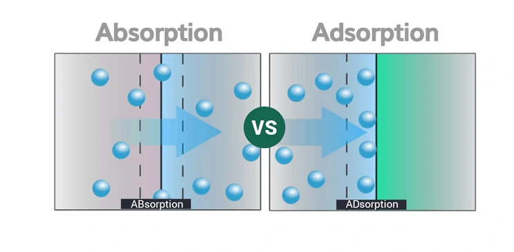 absorption vs adsorption