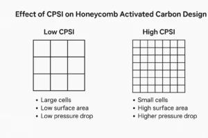 different cpsi of honeycomb activated carbon