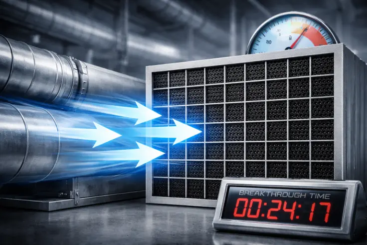 How Face Velocity Determines Breakthrough Time in Honeycomb Activated Carbon Filters
